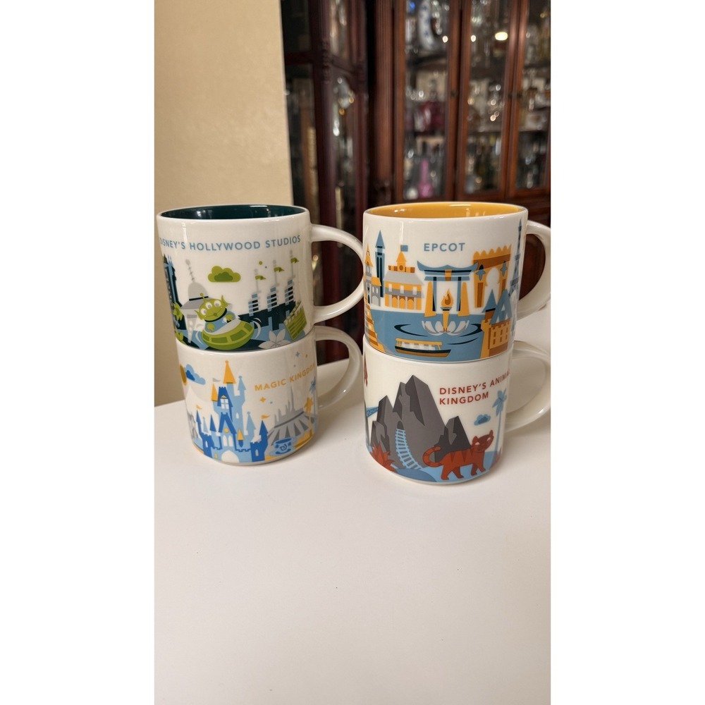 Retired Starbucks Disney Parks You Are Here Mug Set of 4 Disney World Complete